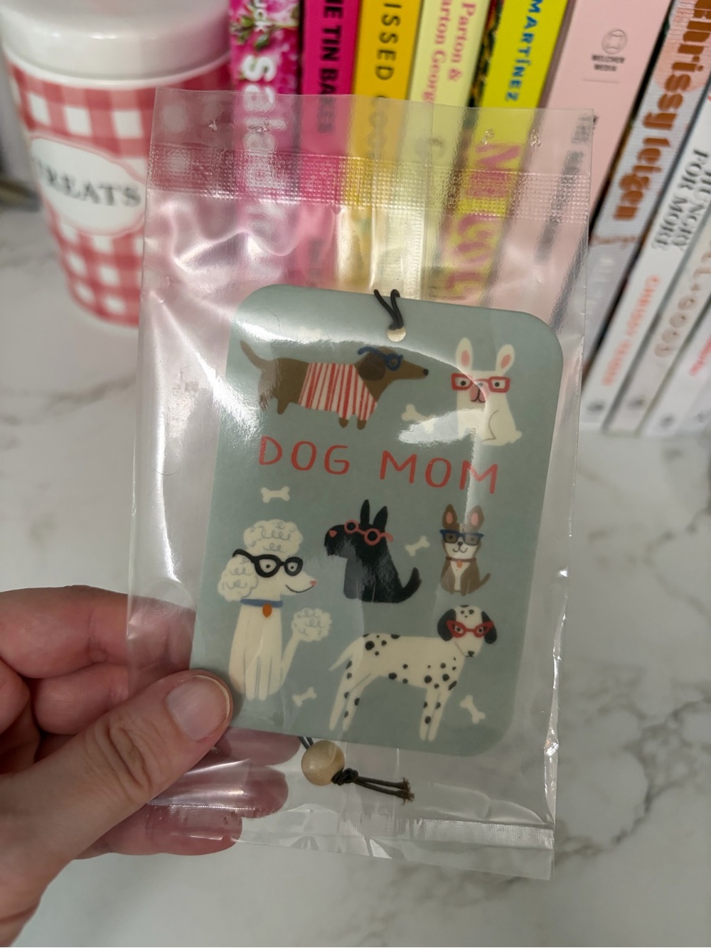 Studio Oh! cozy cotton dog mom car air freshener